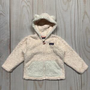 Patagonia Girls Toddler 2T Furry Friends Fleece Hoodie Jacket Bear Cub Ears
